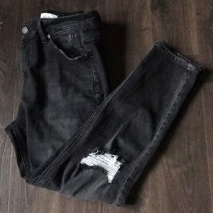 KanCan Black Mom Jean with Holes